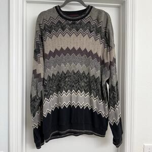 Tundra Canada VTG Coogi Style Sweater Geometric Grandpacore Cabincore Cosby XL